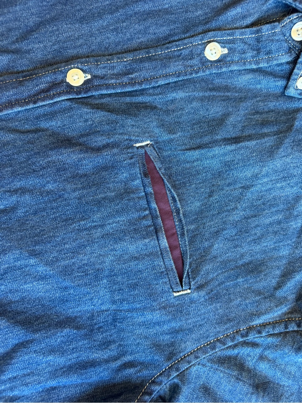 Scotch & Soda Men’s Long Sleeve Button-Down Denim Shirt Blauw EUC Size Large - Picture 5 of 16